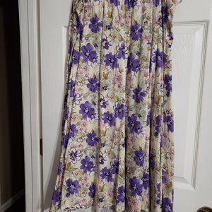 Woman Within purple print skirt